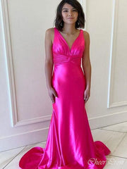 Charming Mermaid V Neck Sleeveless Maxi Long Party Prom Dresses,Evening Gowns,FM111