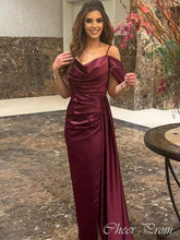 Charming Mermaid Cowl Off-shoulder Spaghetti Straps Long Evening Gowns, Formal Evening Gowns, Birthday Party, FM402
