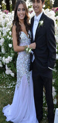Cute Purple Sweetheart Mermaid Backless Popular Maxi Long Party Prom Dresses,Evening Dress Online, FM542