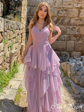 Elegant Purple Spaghetti Strap A-Line Popular Maxi Long Party Prom Dresses,Evening Dress Online, FM563