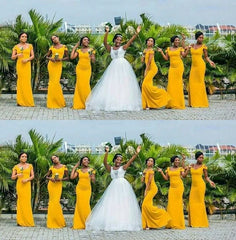 Charming Mermaid V Neck Off Shoulder Cheap Long Wedding Party Bridesmaid Dresses Online, CP105
