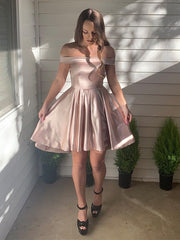 Elegant Off Shoulder Square Sleeveless Popular Short Homecoming Prom Dress, CPH127