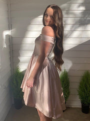 Elegant Off Shoulder Square Sleeveless Popular Short Homecoming Prom Dress, CPH127