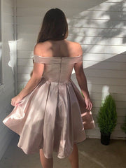 Elegant Off Shoulder Square Sleeveless Popular Short Homecoming Prom Dress, CPH127