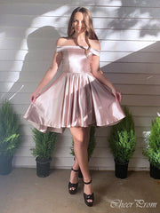 Elegant Off Shoulder Square Sleeveless Popular Short Homecoming Prom Dress, CPH127