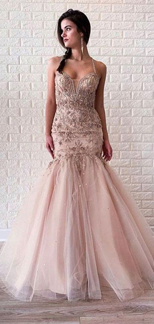 Elegant Pink Mermaid Spaghetti Strap Criss Cross Popular Maxi Long Evening Gowns, Formal, Birthday Party, FM482