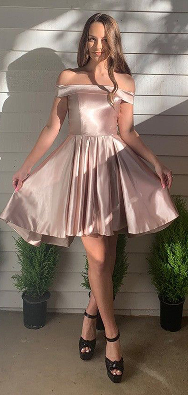 Elegant Off Shoulder Square Sleeveless Popular Short Homecoming Prom Dress, CPH127
