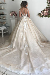 Elegant Spaghetti Straps V Neck With Train Lace Applique Popular Bridal Long Wedding Dresses, CPD017