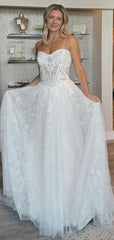 Charming Sweetheart Sleeveless Lace Popular Long Bridal Dress, Wedding Dresses, CPD169